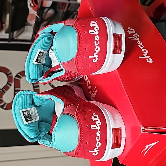 New Lakai Chocolate Atlantic Vulc Red Suede mens size 12 - Picture 3 of 8